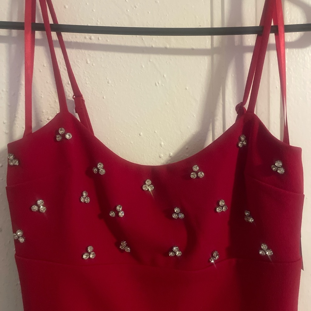 Macy's Red Mini Dress with Silver Accents
